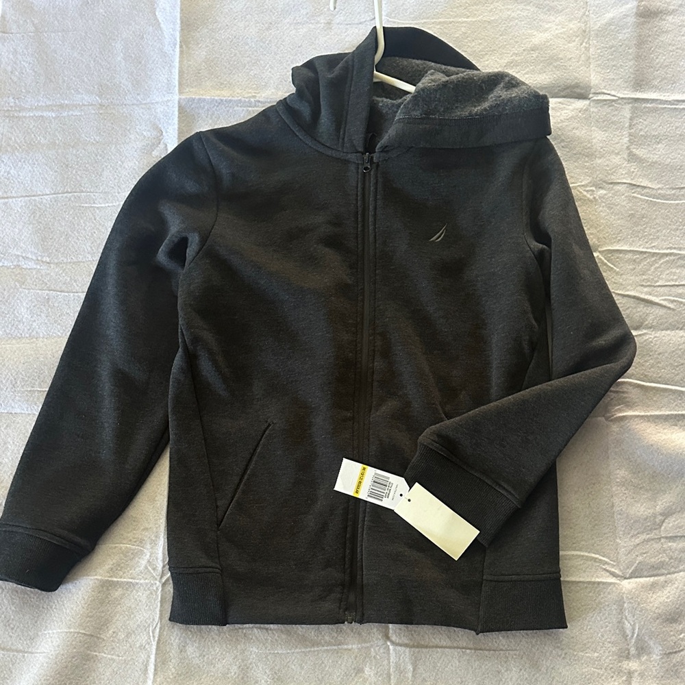 Nautica Kids Dark Charcoal Hooded Zip Jacket